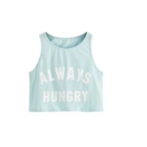 Light Blue 'Always Hungry' Cropped Top